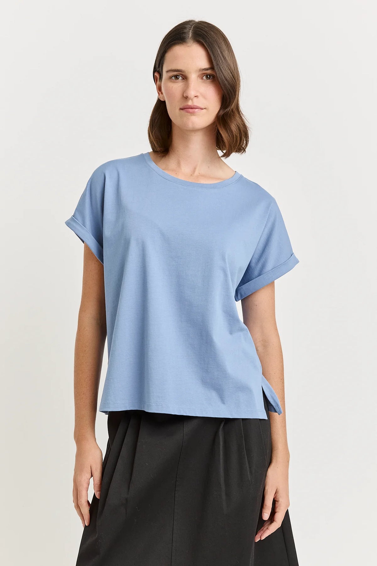 Roll Sleeve Tee Organic Cotton | Mist