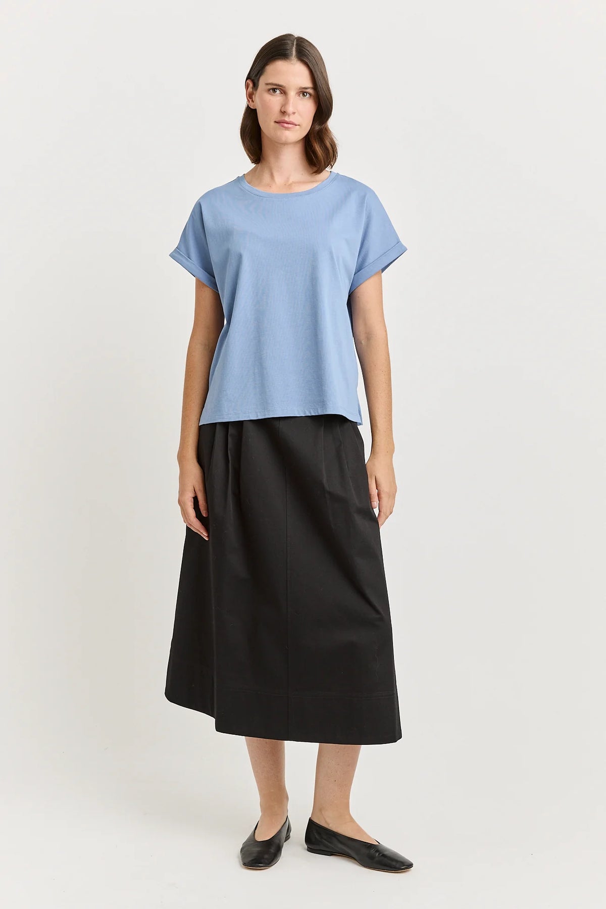 Roll Sleeve Tee Organic Cotton | Mist