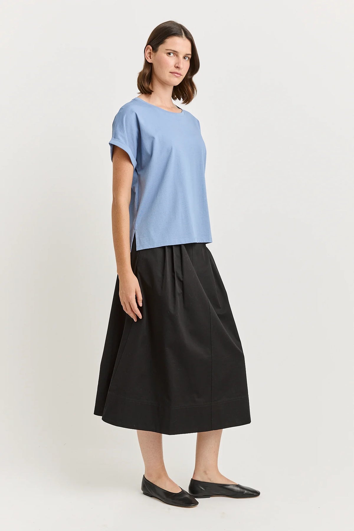 Roll Sleeve Tee Organic Cotton | Mist
