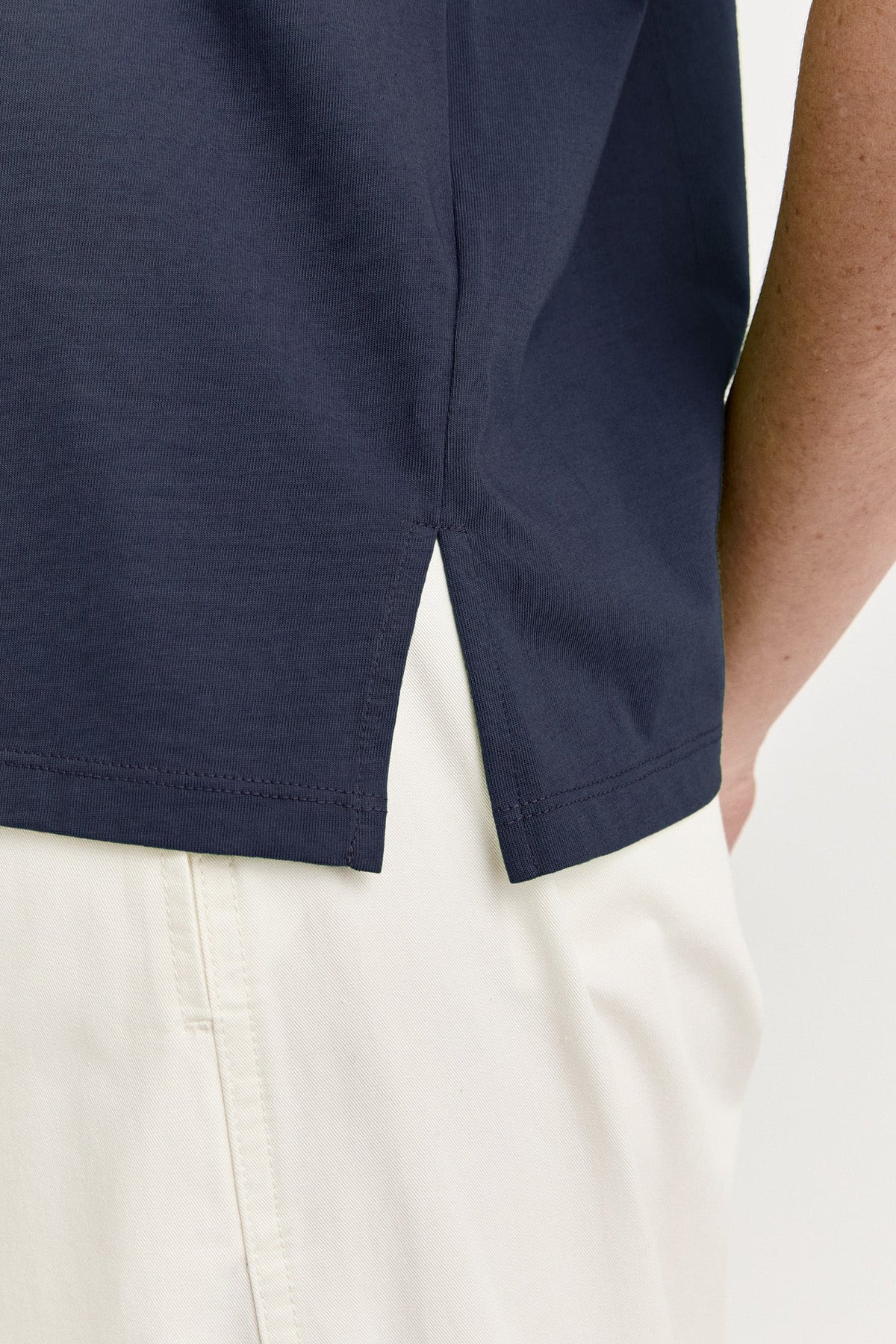 Roll Sleeve Tee Organic Cotton | Navy