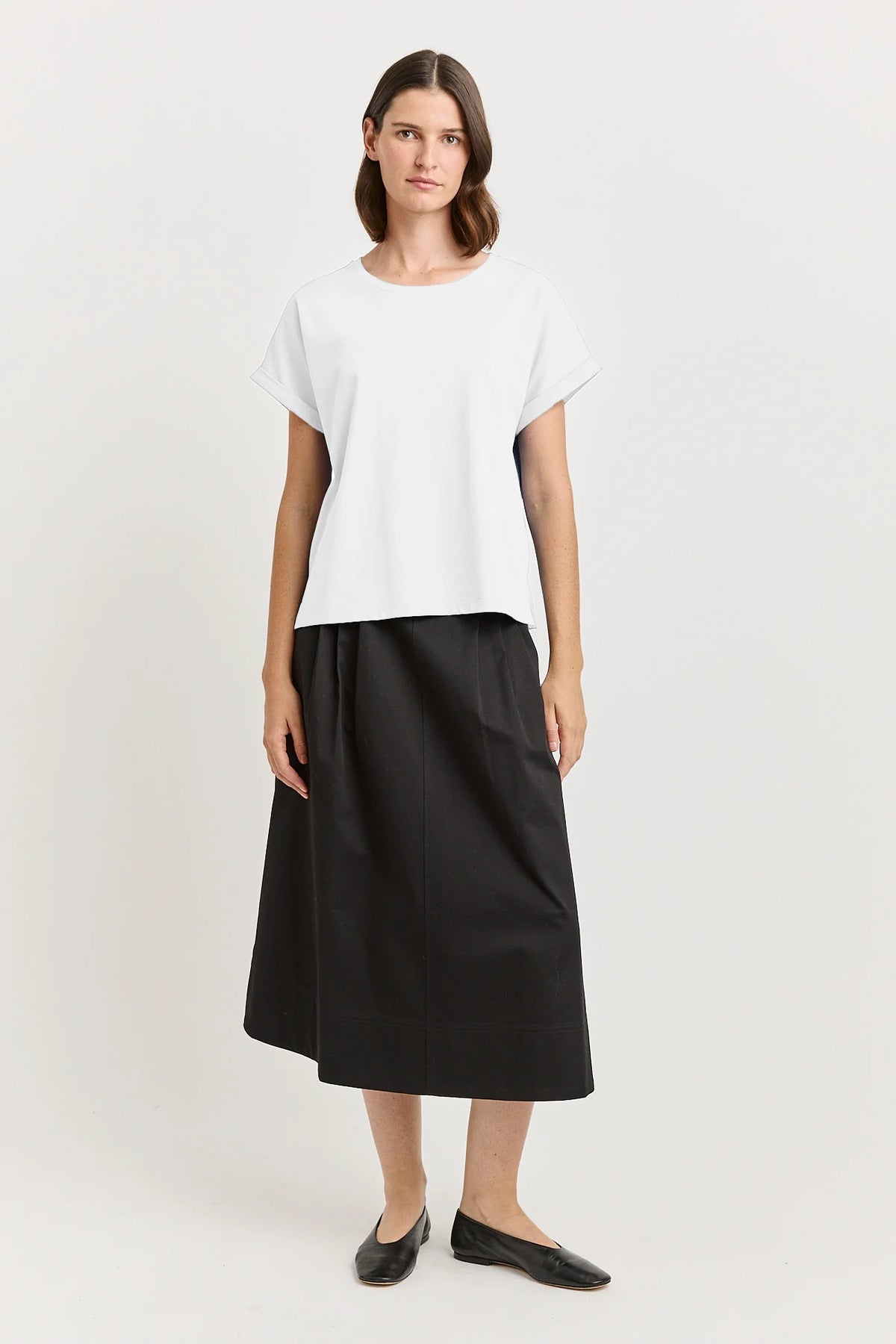 Roll Sleeve Tee Organic Cotton | White