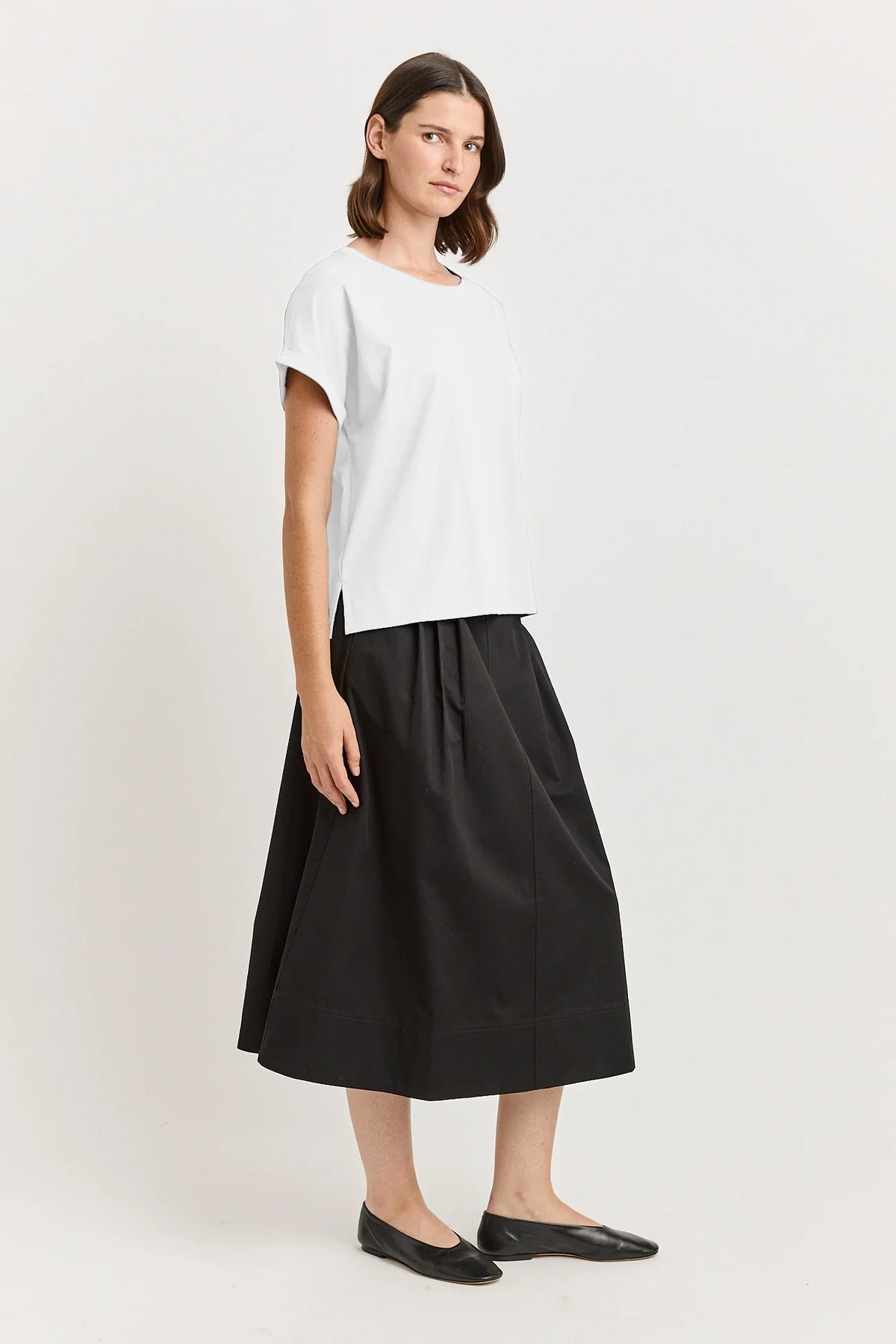 Roll Sleeve Tee Organic Cotton | White