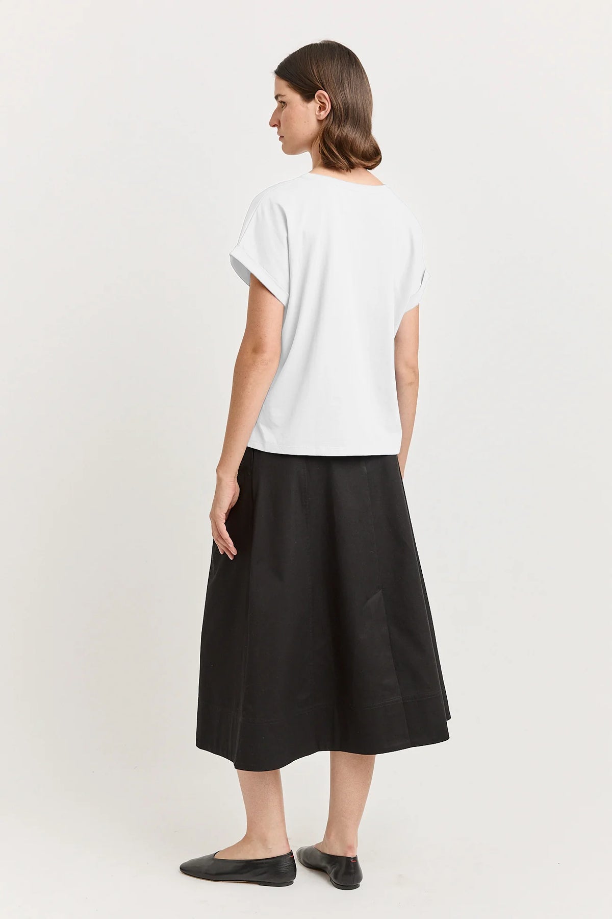 Roll Sleeve Tee Organic Cotton | White