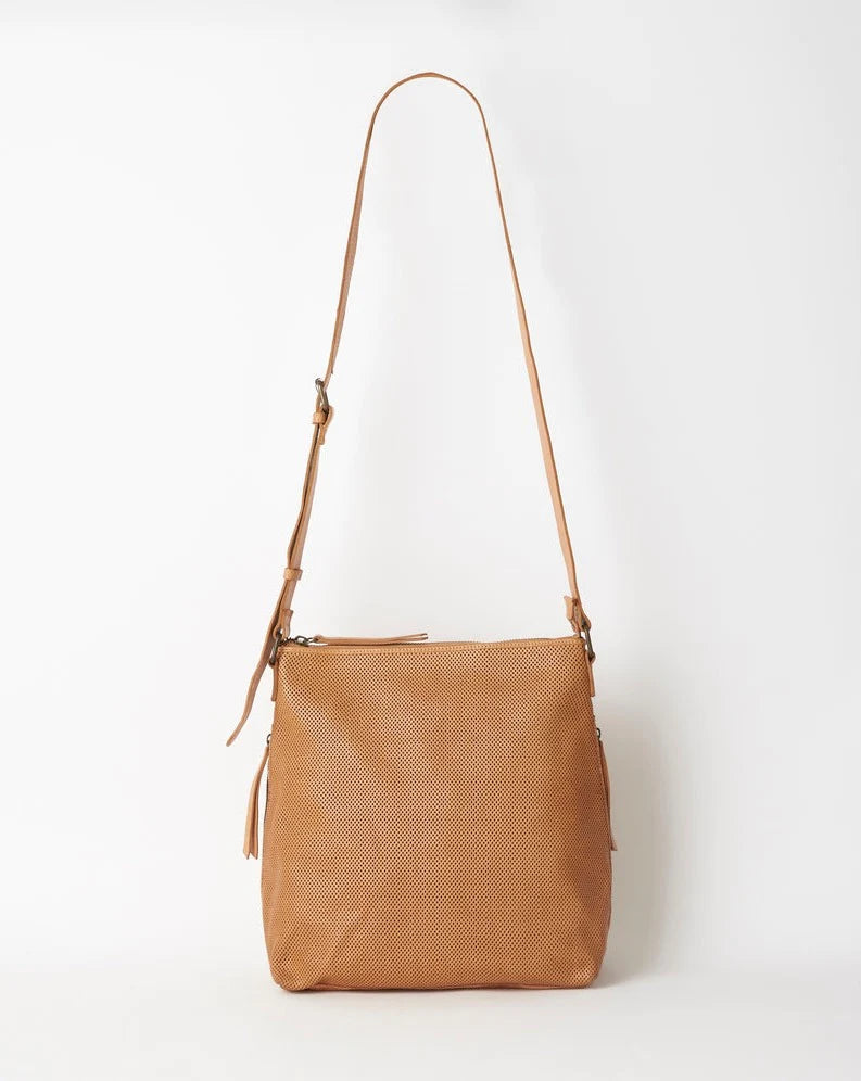 Perforated Leather Slouchy | Tan