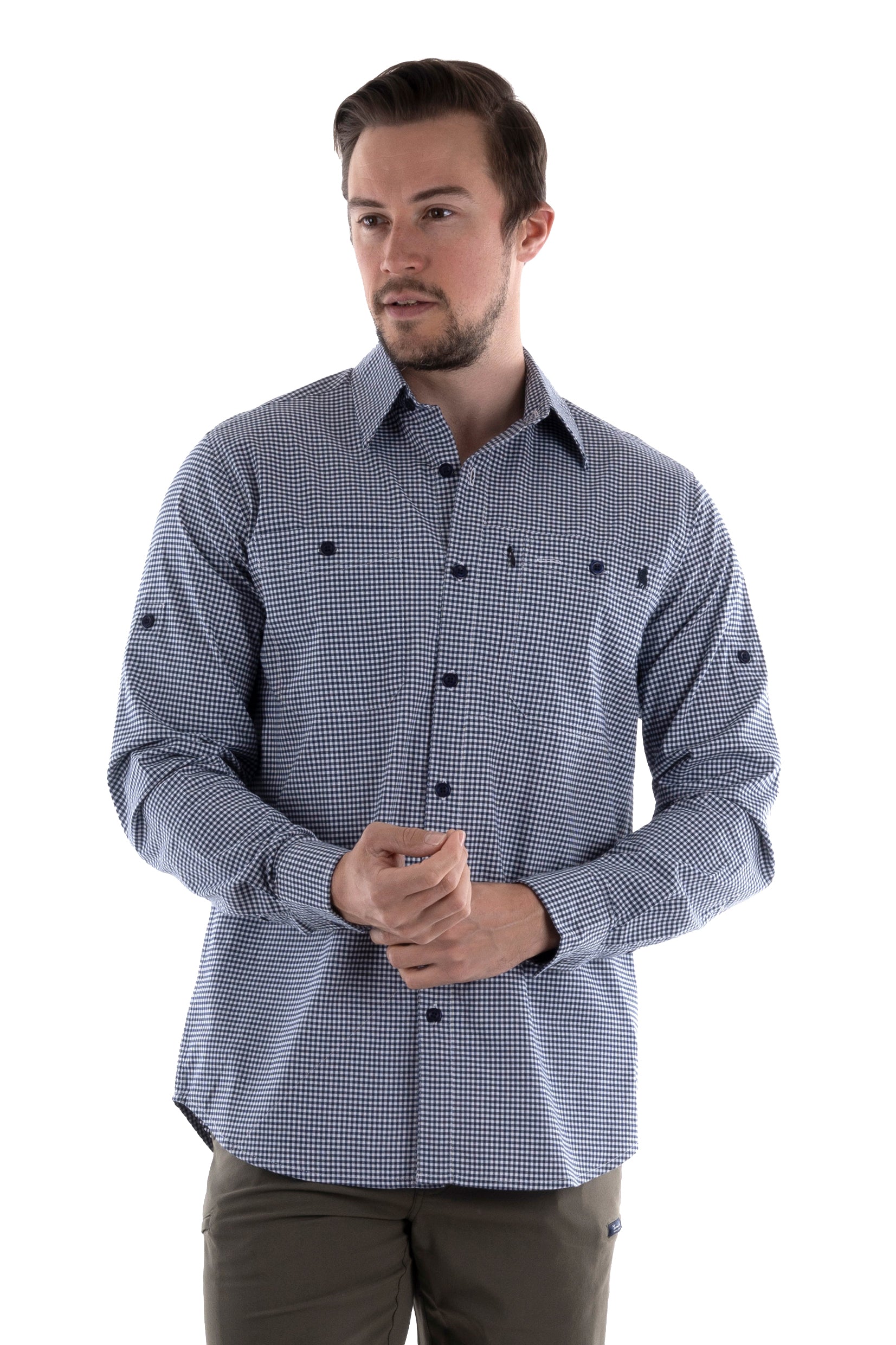 Gibson Adventure 2 Pocket Long Sleeve Shirt | Navy - Thomas Cook - Beechworth Emporium