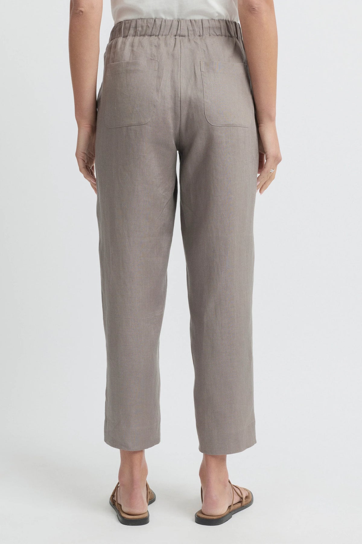 Tirari Slim Leg Linen Pant | Earth