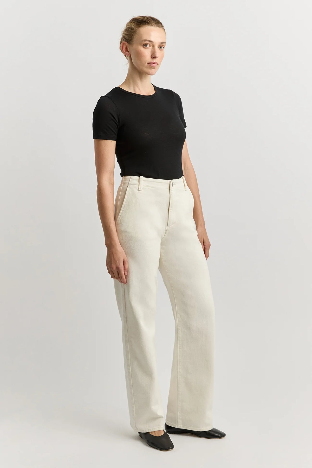 Wide Leg MERINO-DENIM™ Jean | Ecru