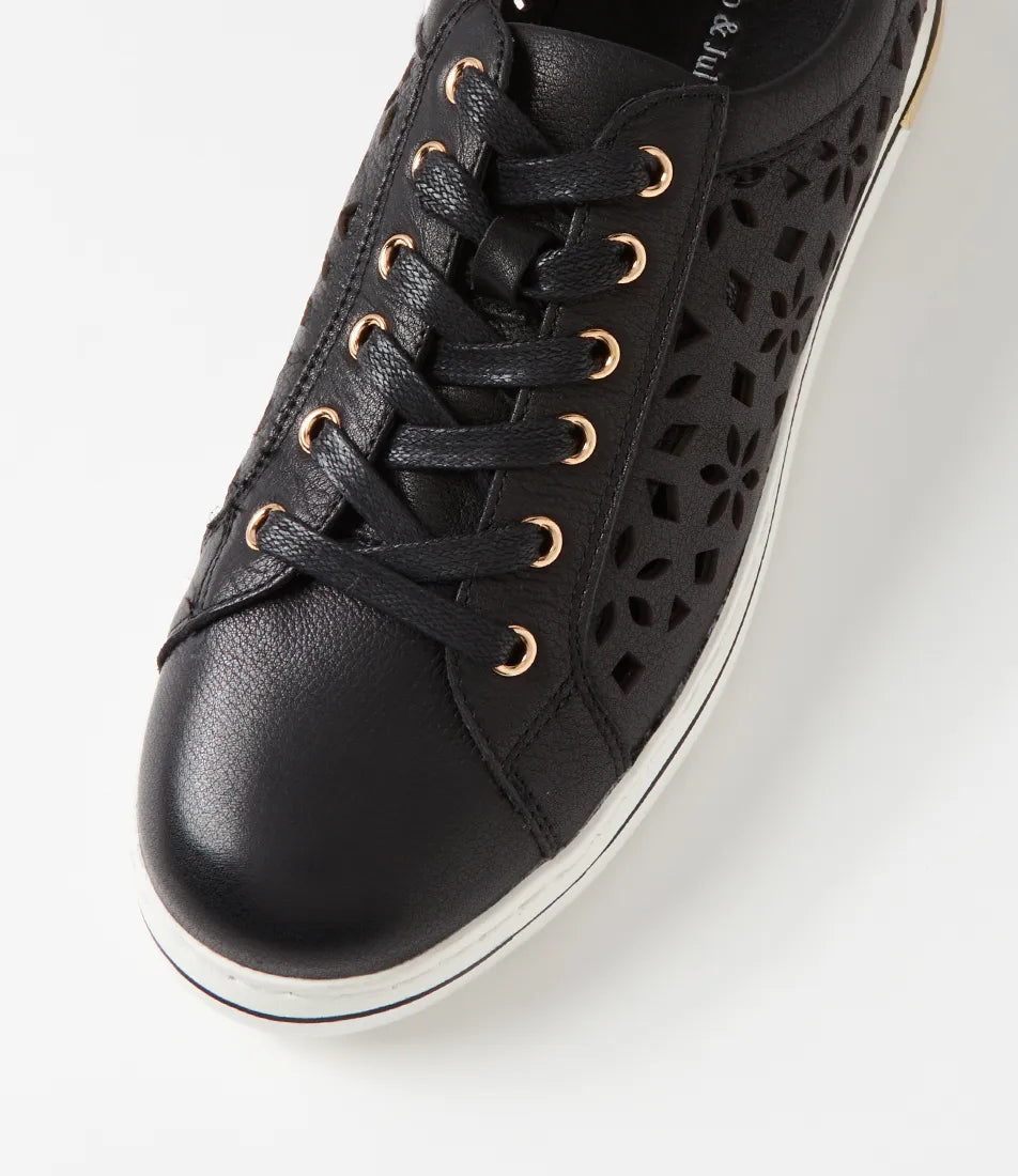 Wim Black Leather Sneaker - Django &amp; Juliette - Beechworth Emporium