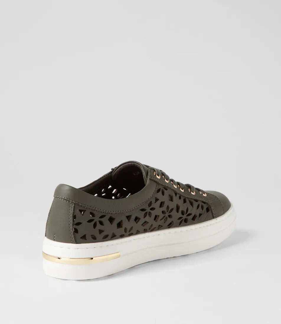 Wim Olive Leather Sneaker - Django & Juliette - Beechworth Emporium