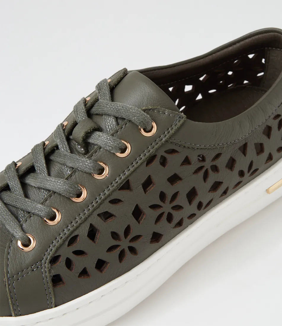Wim Olive Leather Sneaker - Django & Juliette - Beechworth Emporium