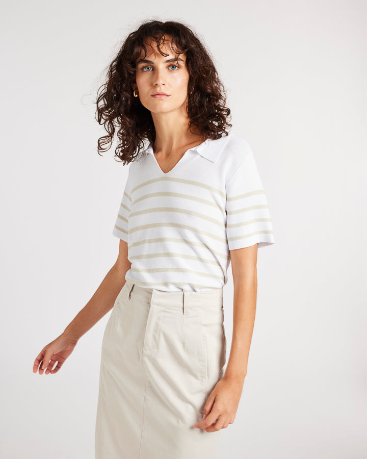 Liberty Knit | Stone/White