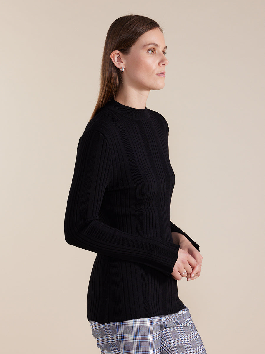 Essential Rib Knit Top | Black - Marco Polo - Beechworth Emporium