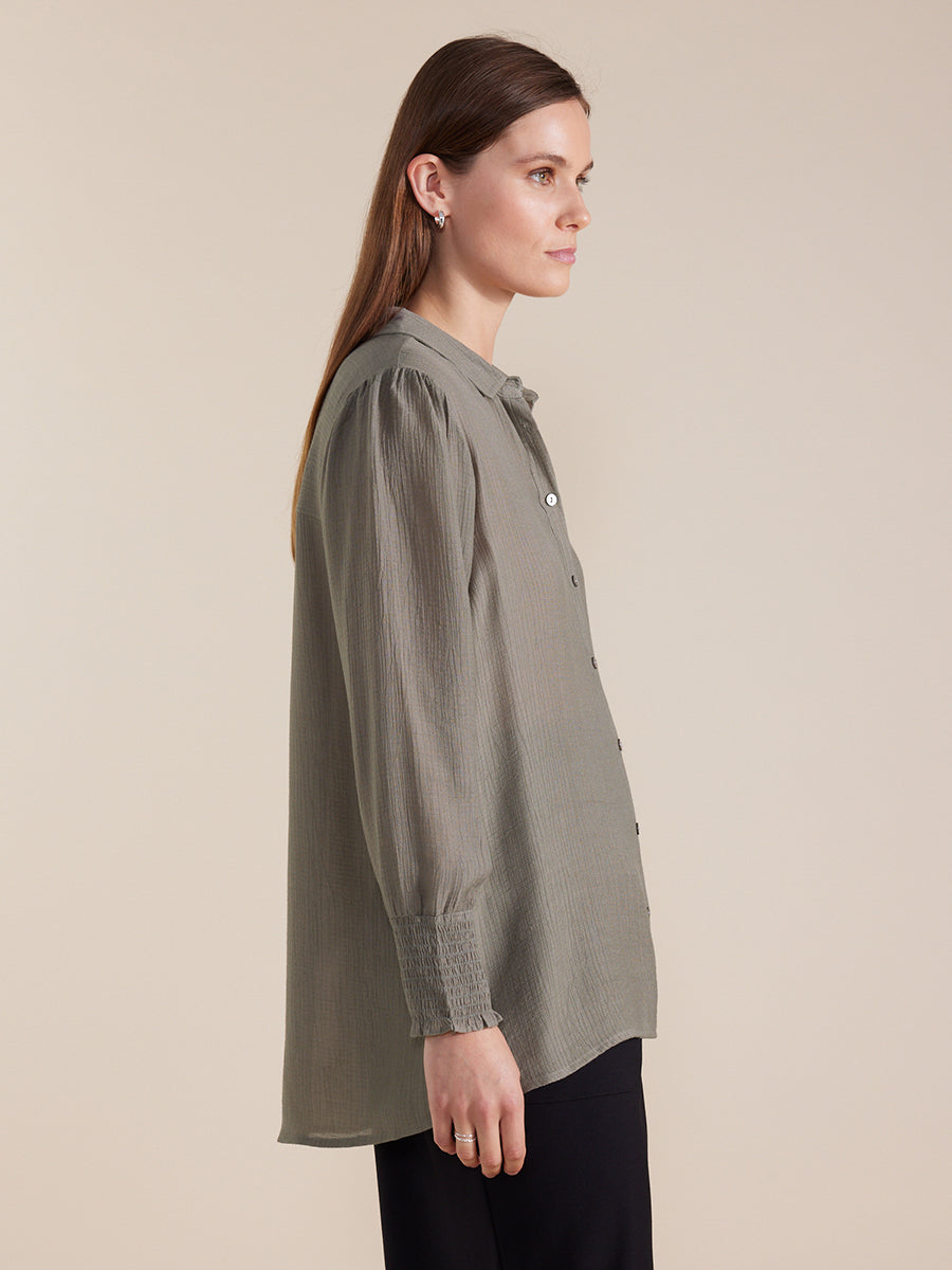 Shirred Sleeve Shirt - Marco Polo - Beechworth Emporium