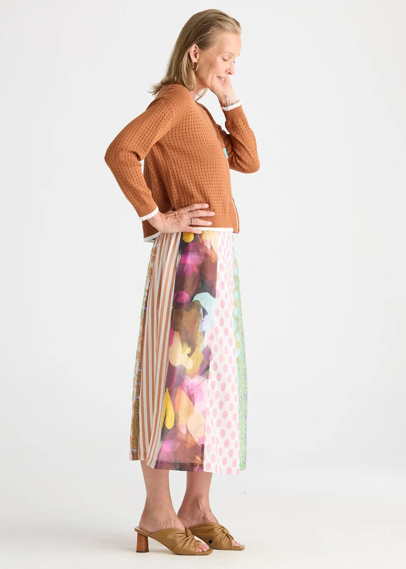 Pointelle Zip Cardi | Toffee