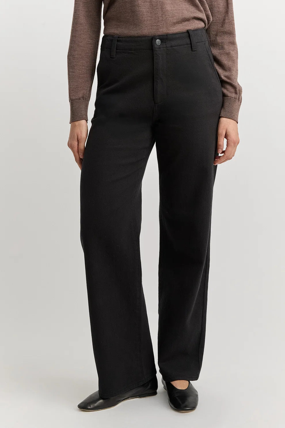 Wide Leg Merino Denim Jean | Black