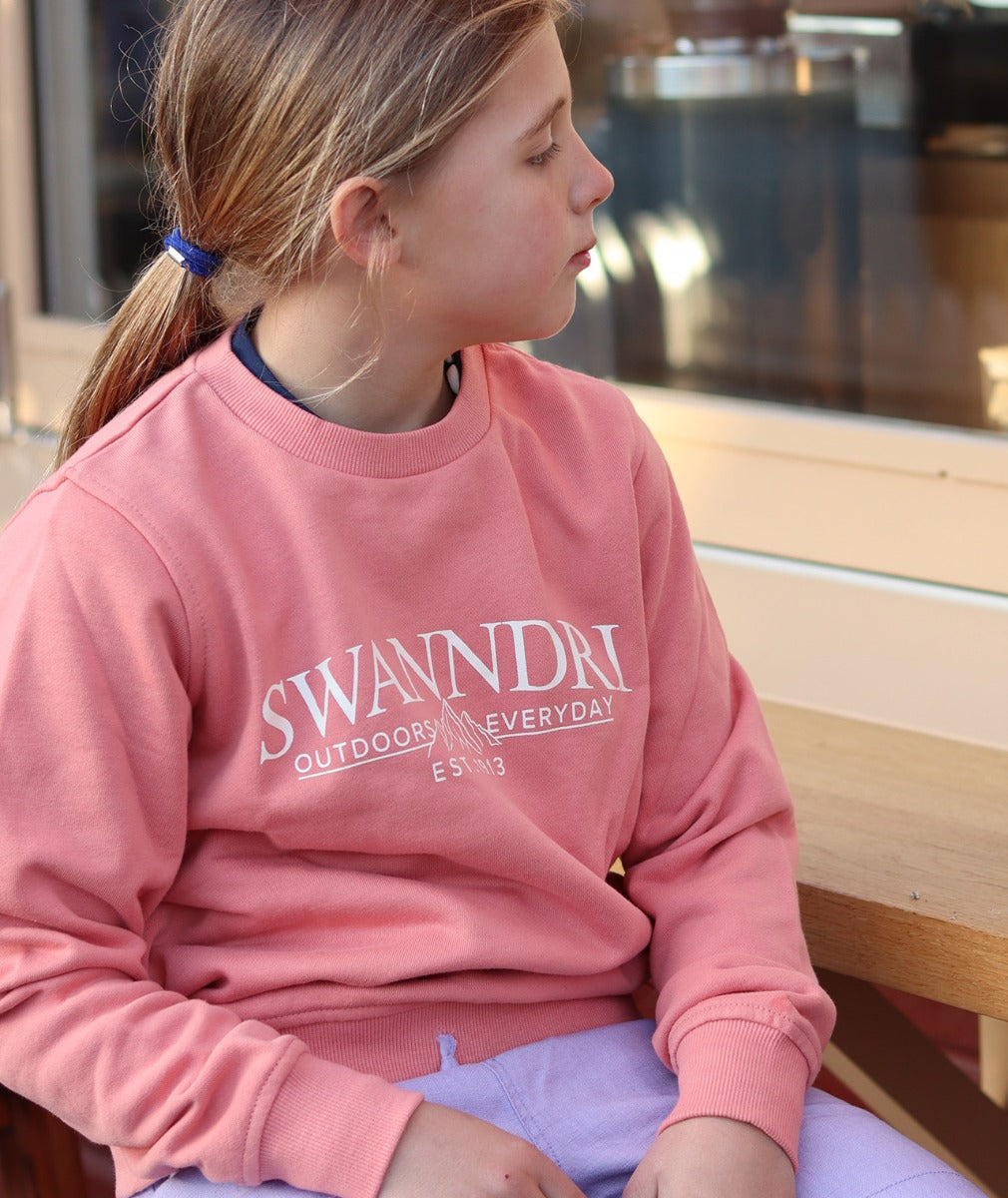 Kids Highgate Fleece Crew | Salmon/Vintage White - Swanndri - Beechworth Emporium