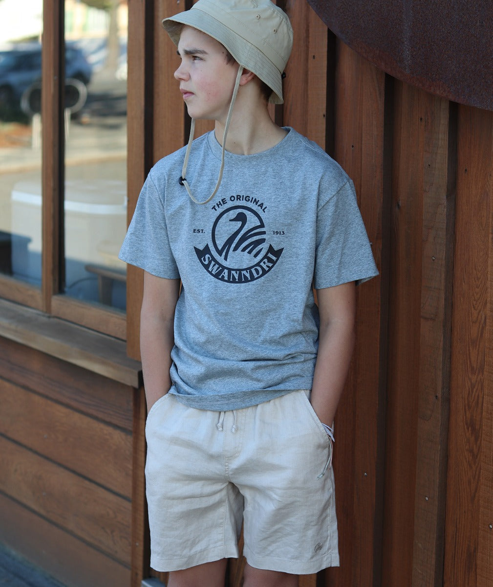 Kids Original V2 T-Shirt | Grey Marle/Black - Swanndri - Beechworth Emporium