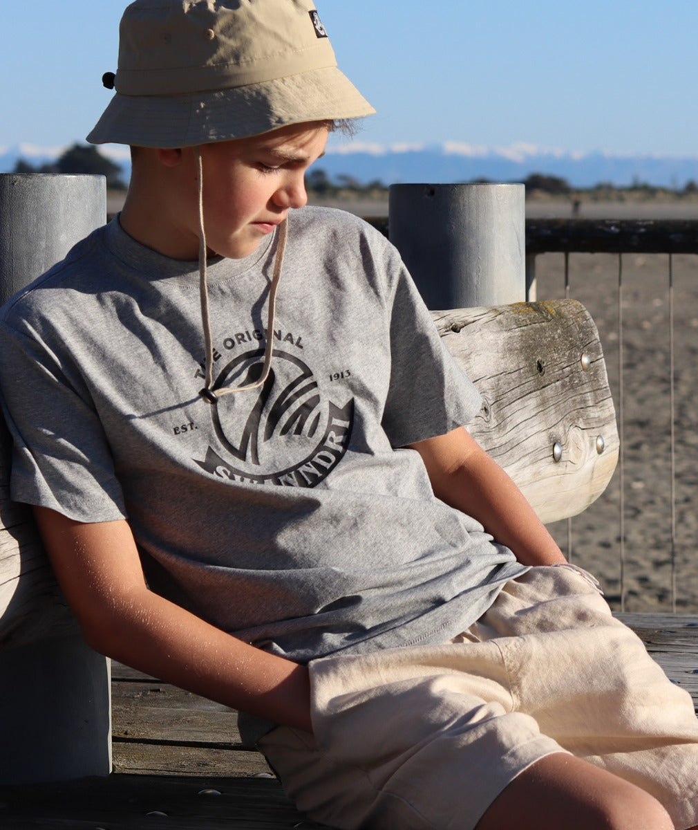 Kids Original V2 T-Shirt | Grey Marle/Black - Swanndri - Beechworth Emporium