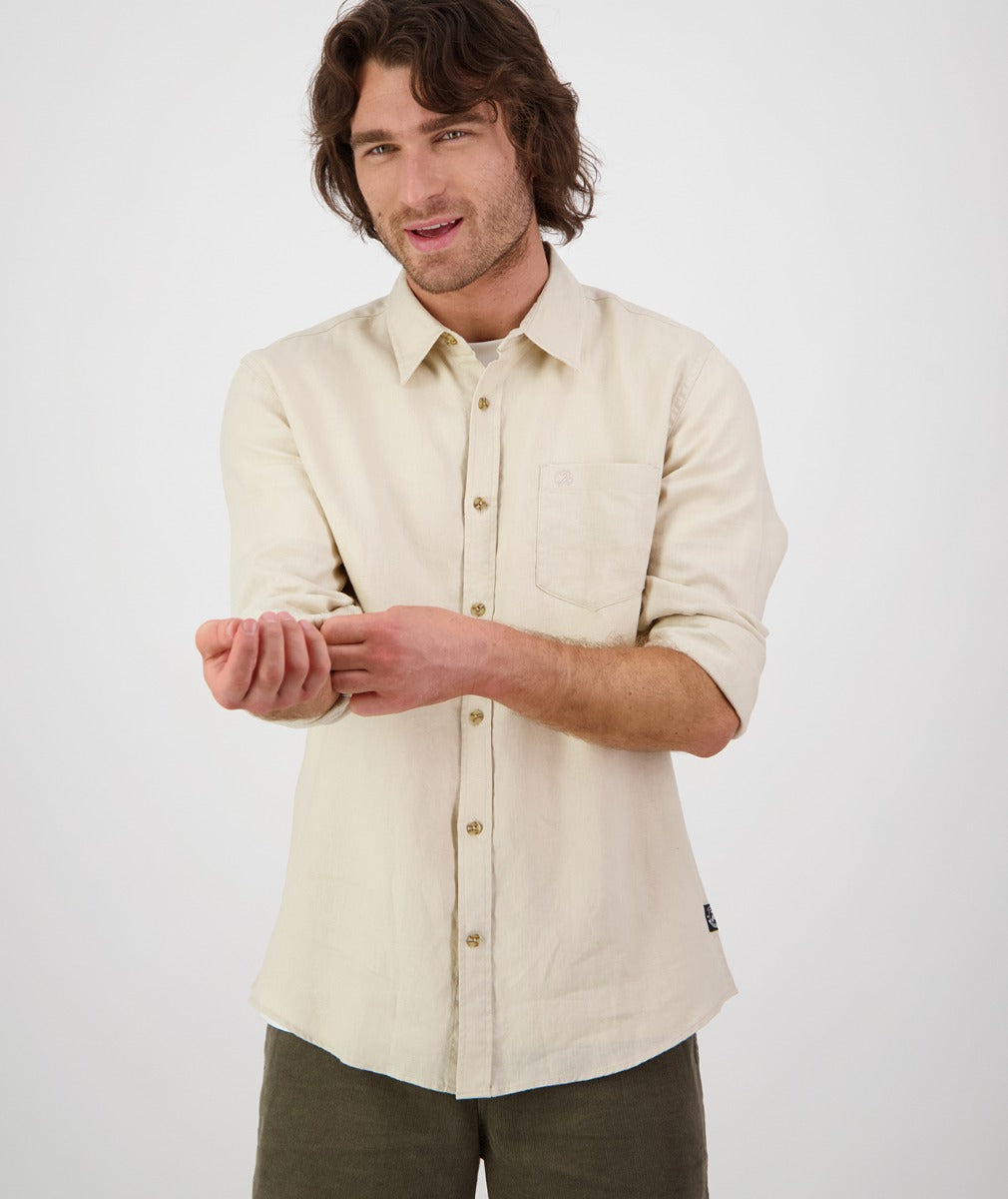Nolan Long Sleeve Shirt | Pebble