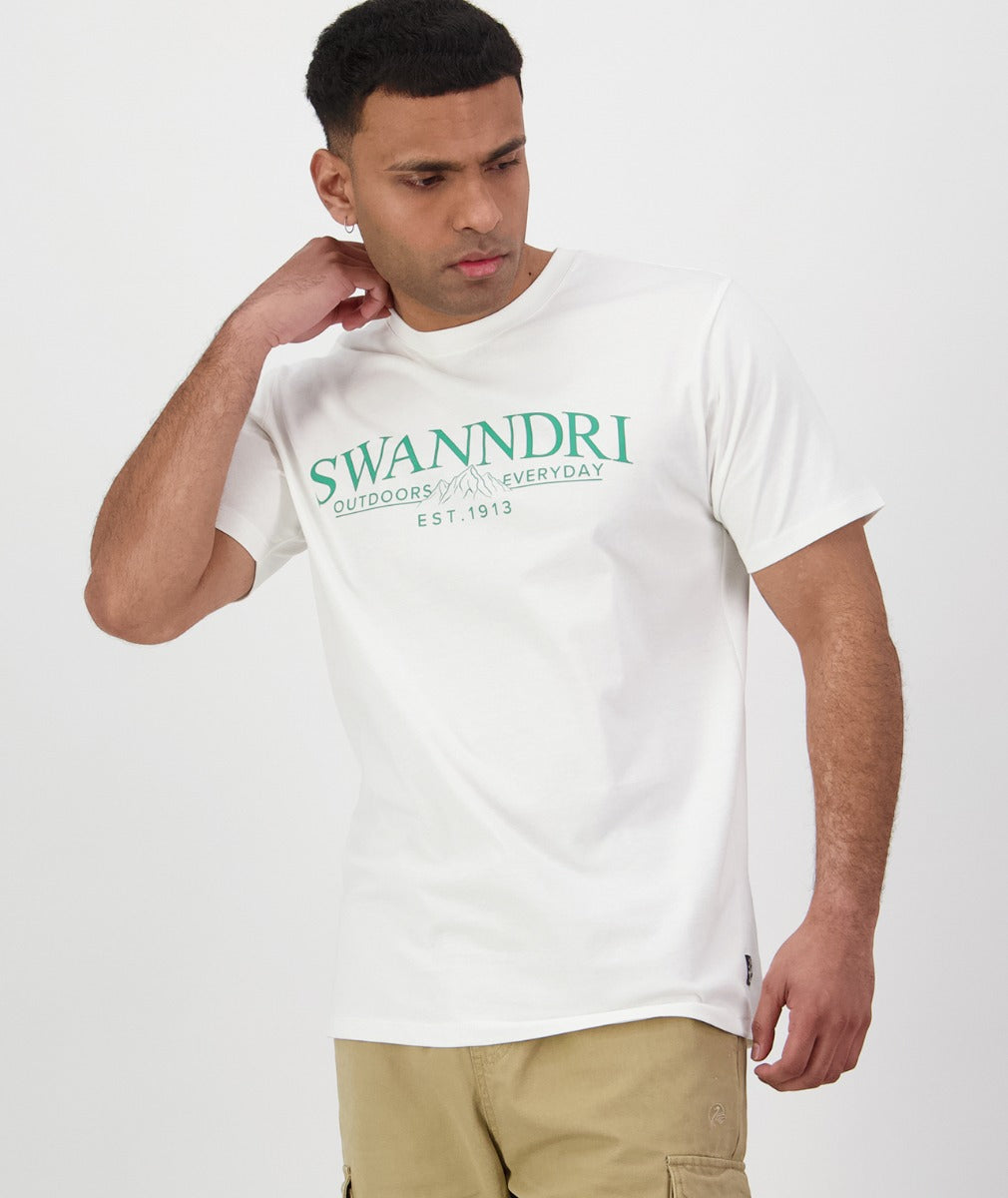 Traverse Print T-Shirt | White/Pine