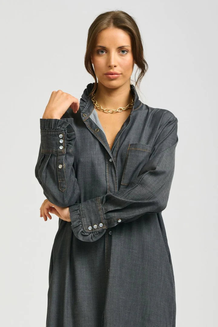 Buy Shirty Style Olivia Frill Collar Shirt Dress Beechworth Emporium