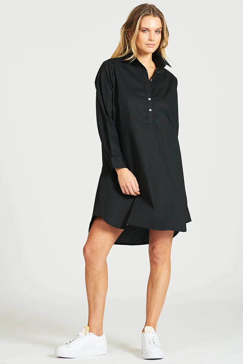 The Popover Shirt Dress | Black