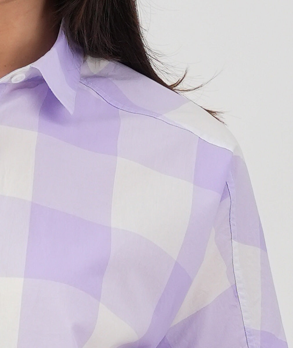 Manaia Short Sleeve Shirt | Lavender Check
