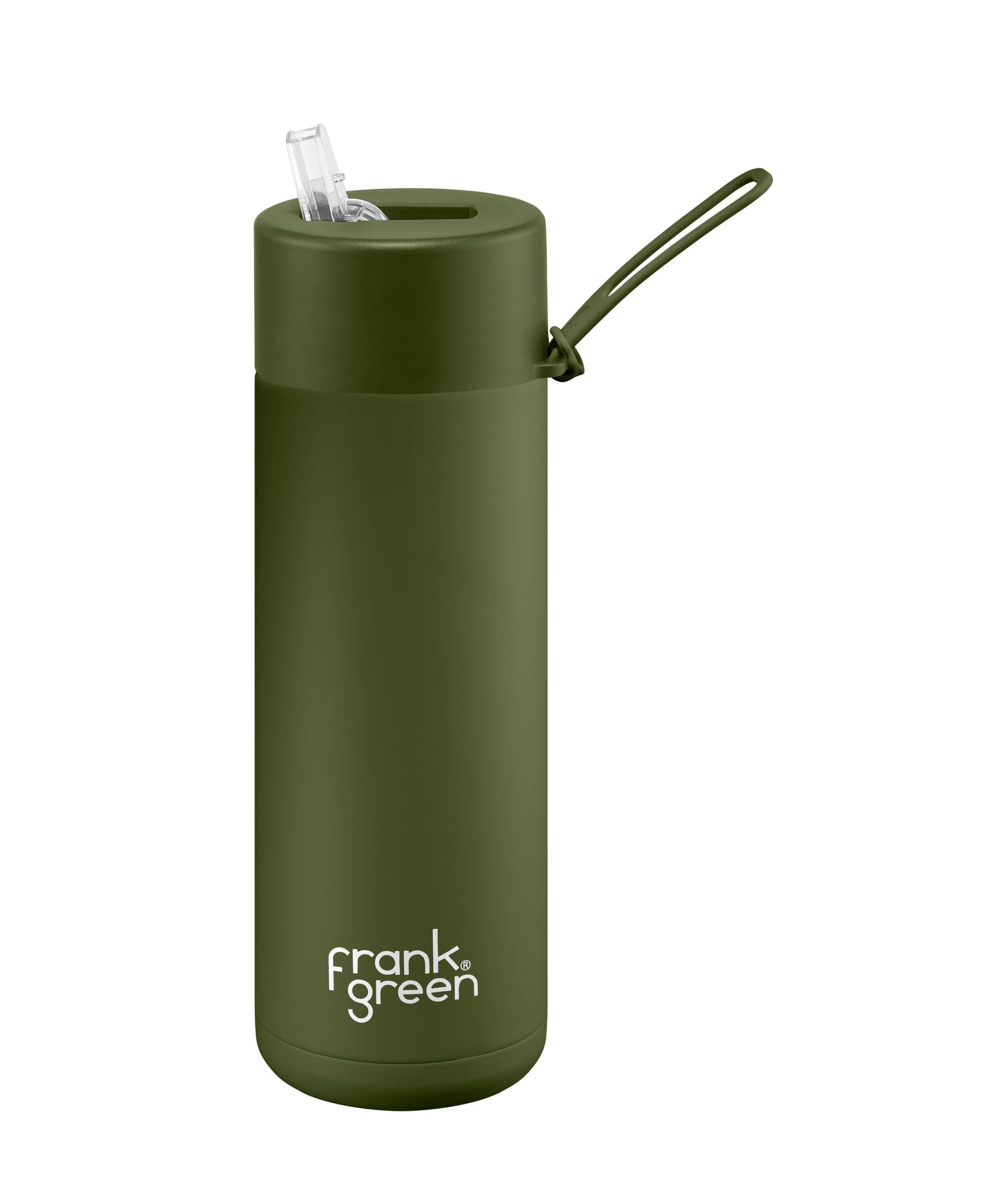 Ceramic Reusable Bottle w Straw Lid 20oz | Khaki - Frank Green - Beechworth Emporium