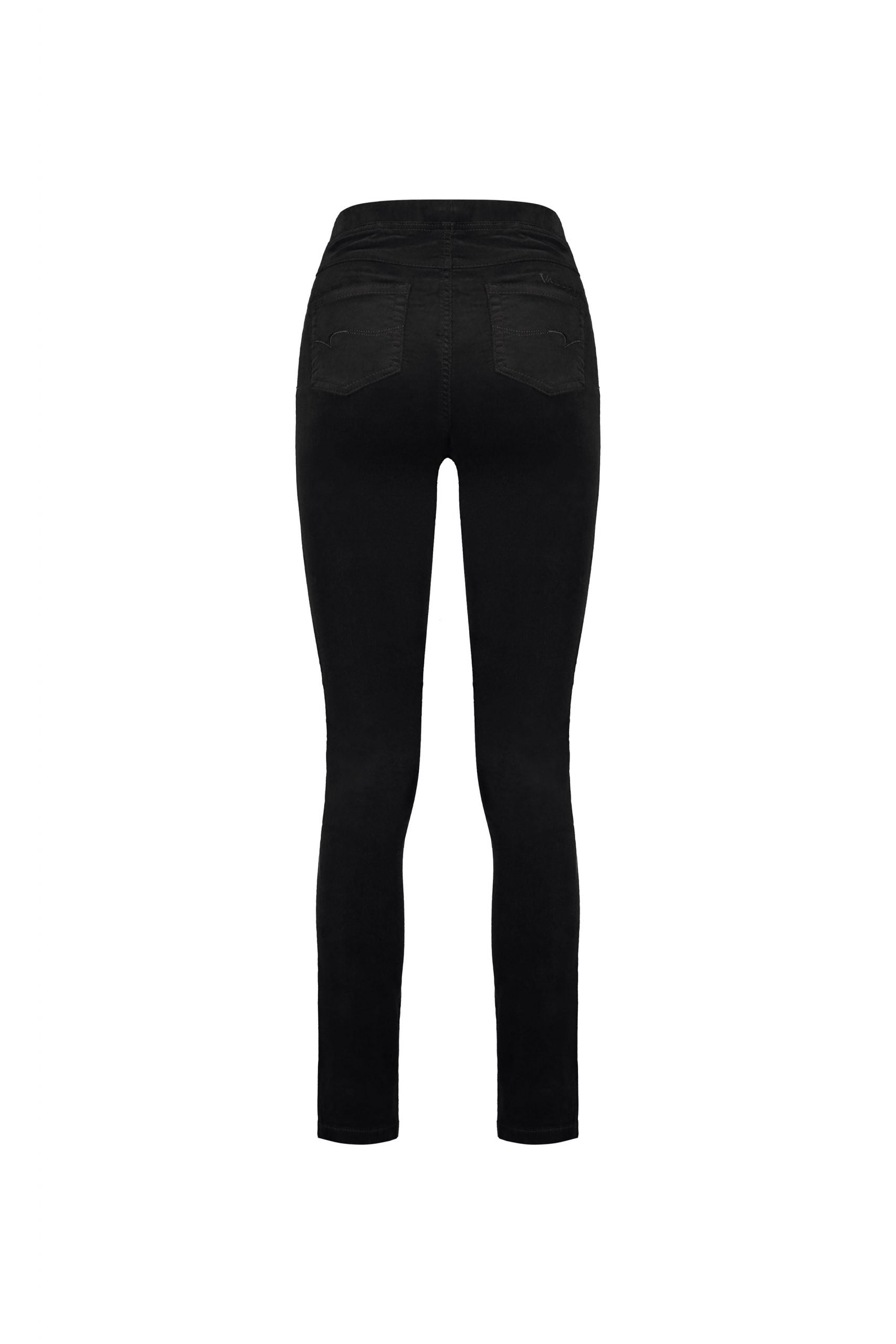 Slim Leg Full Length Cord Pull On | Black -  - Beechworth Emporium