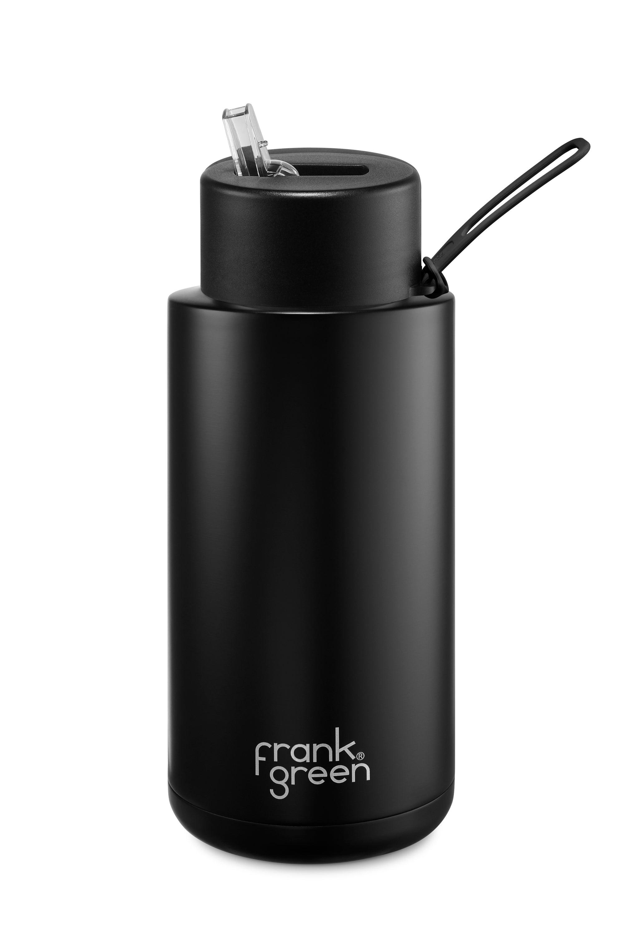 Ceramic Reusable Bottle w Straw Lid 34oz | Midnight - Frank Green - Beechworth Emporium