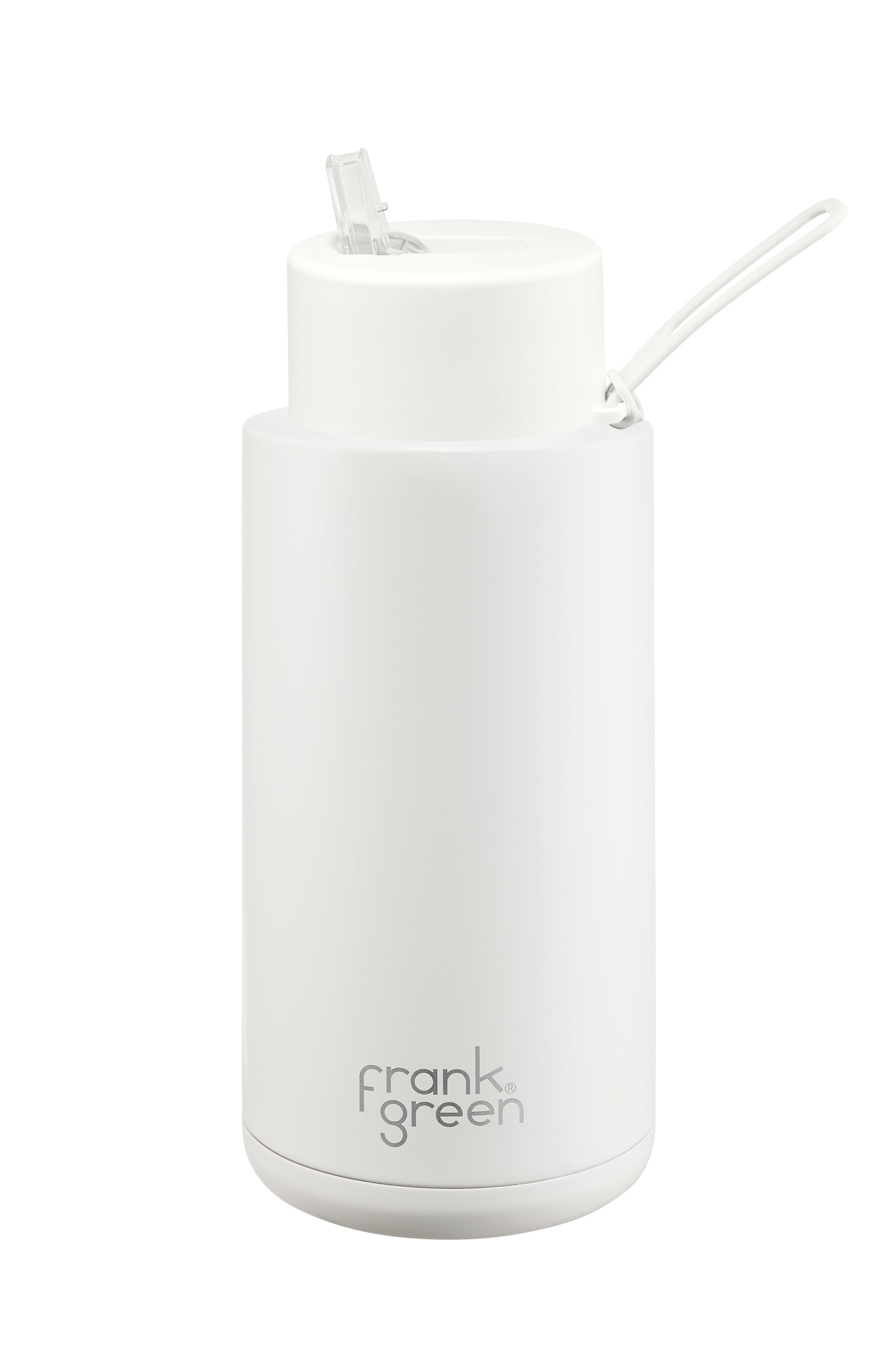 Ceramic Reusable Bottle w Straw Lid 34oz | Cloud - Frank Green - Beechworth Emporium