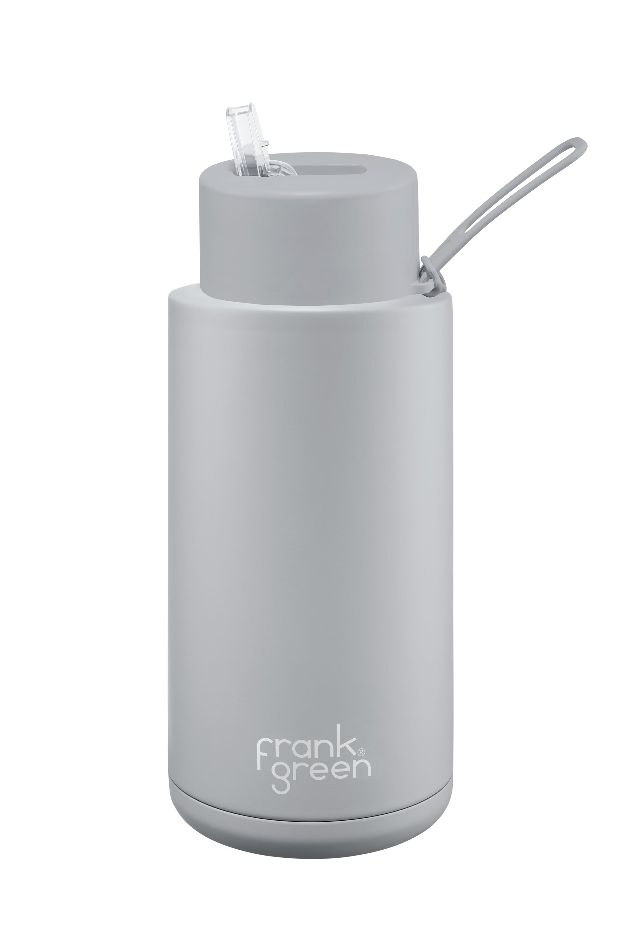 Ceramic Reusable Bottle w Straw Lid 34oz | Harbor Mist - Frank Green - Beechworth Emporium