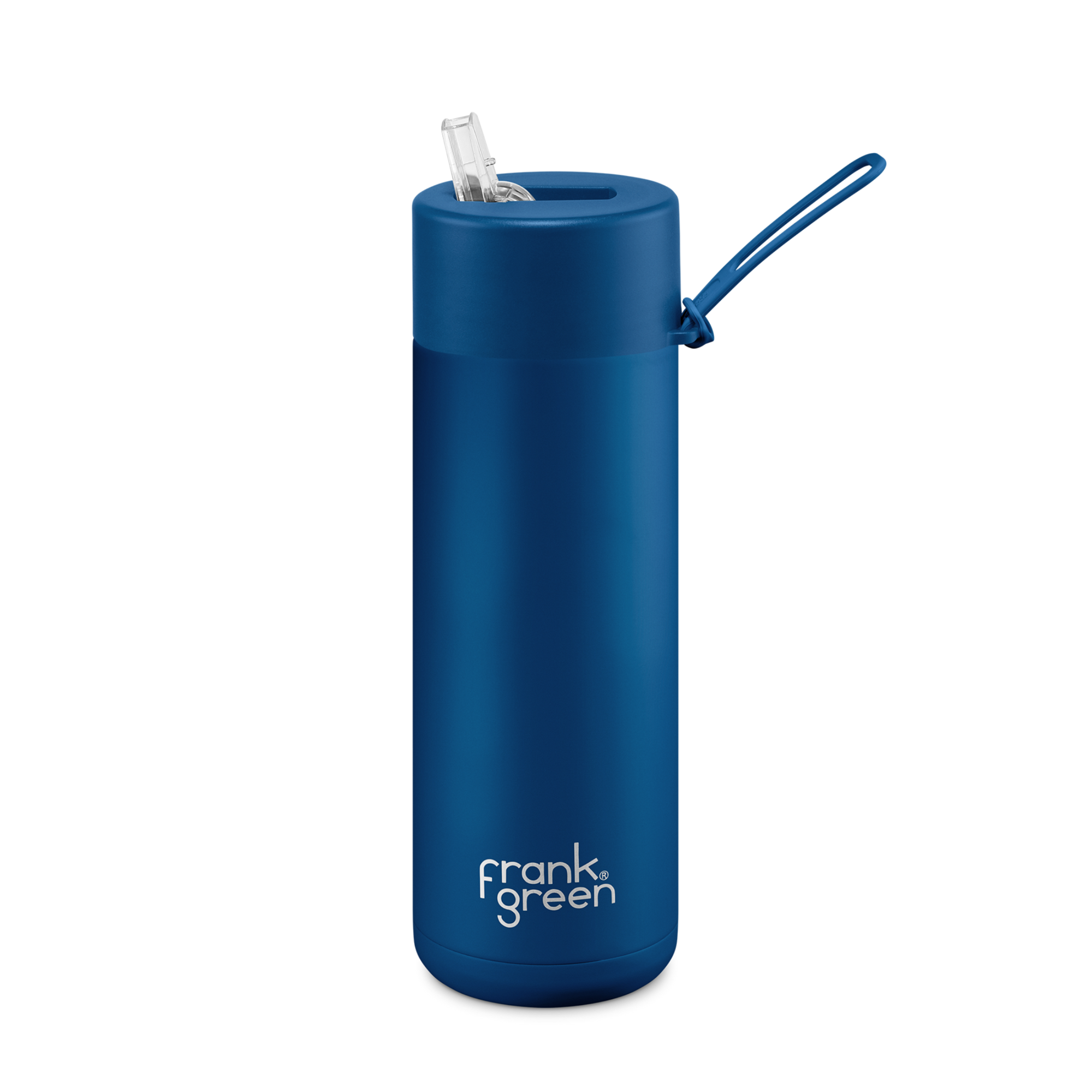 Ceramic Reusable Bottle w Straw Lid 20oz | Deep Ocean - Frank Green - Beechworth Emporium