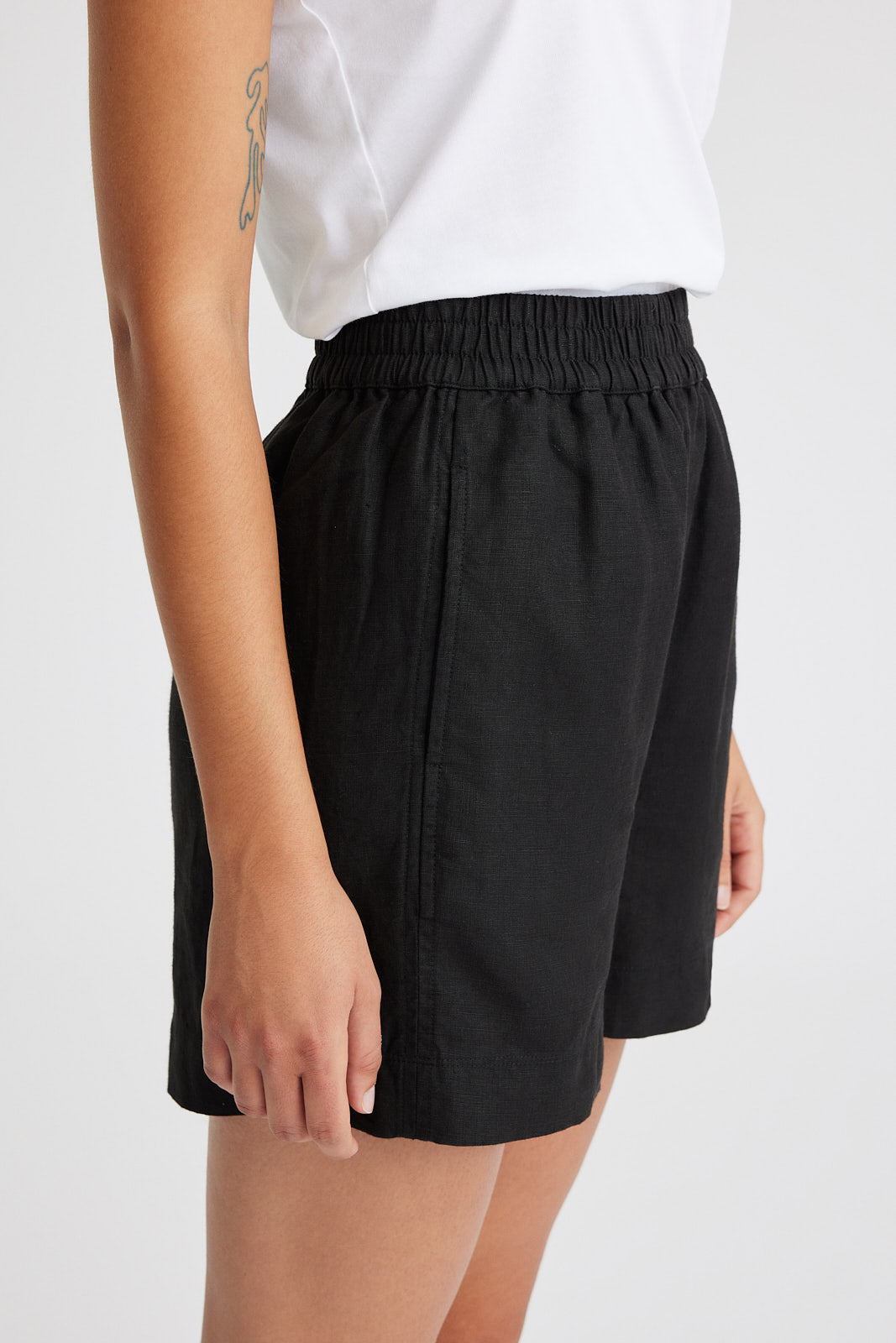 Gathered Waist Linen Short - Toorallie - Beechworth Emporium