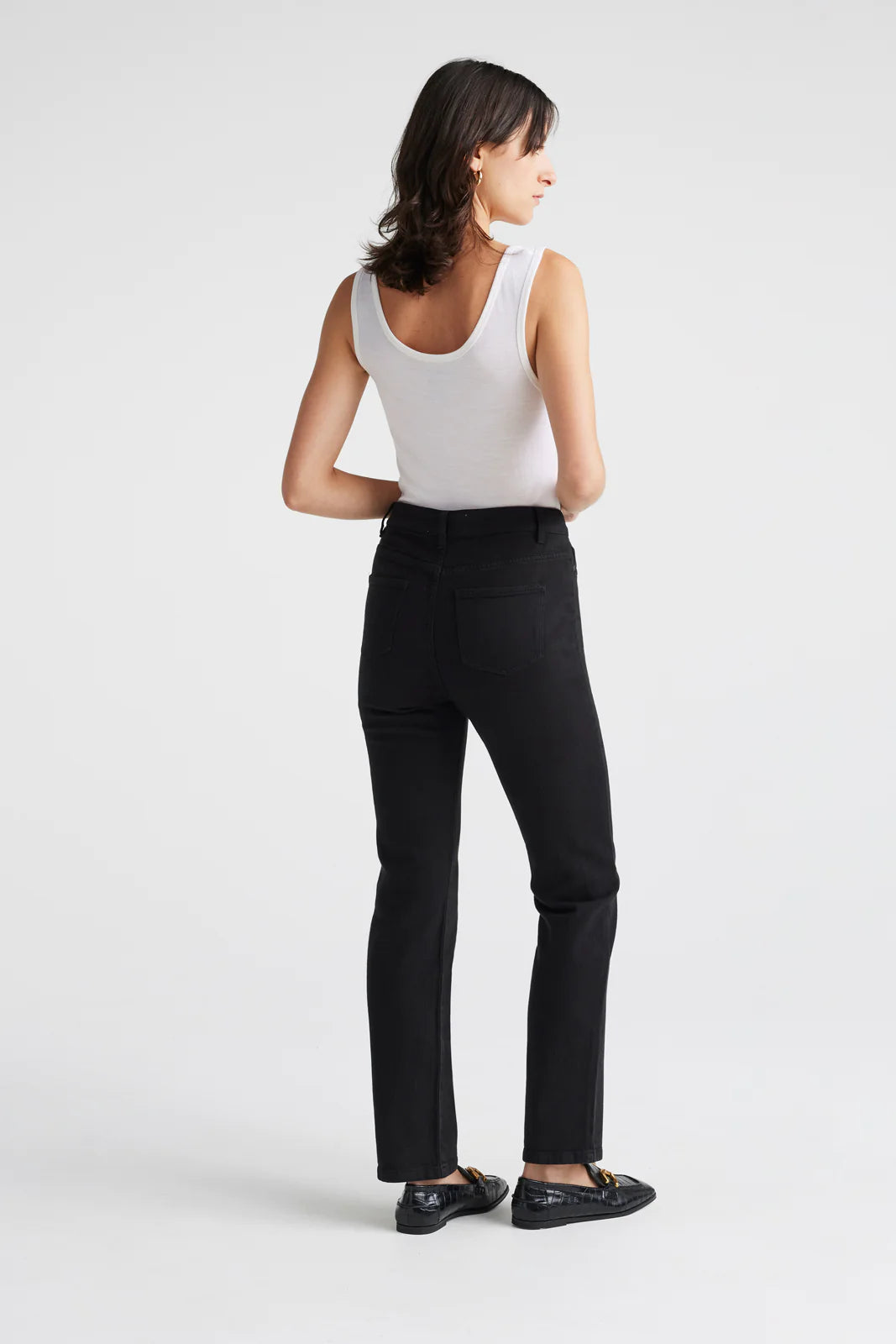 High Rise Straight Leg MERINO-DENIM™ Jean | Black - Toorallie - Beechworth Emporium