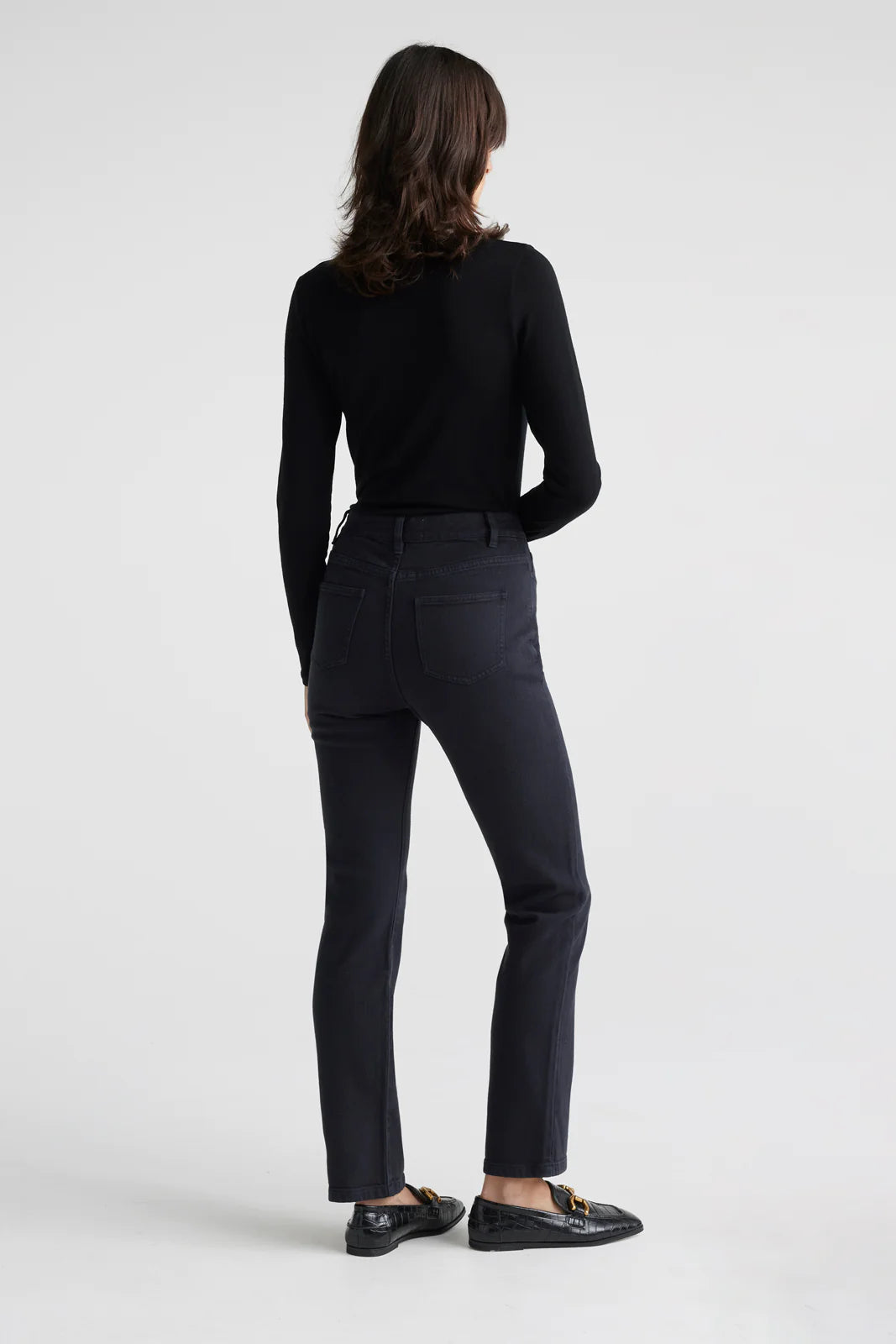 High Rise Straight Leg MERINO-DENIM™ Jean | Ink - Toorallie - Beechworth Emporium