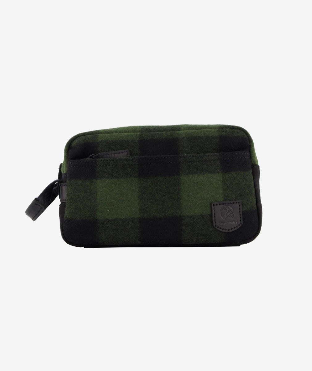 Island Bay Wash Bag | Olive Check - Swanndri - Beechworth Emporium