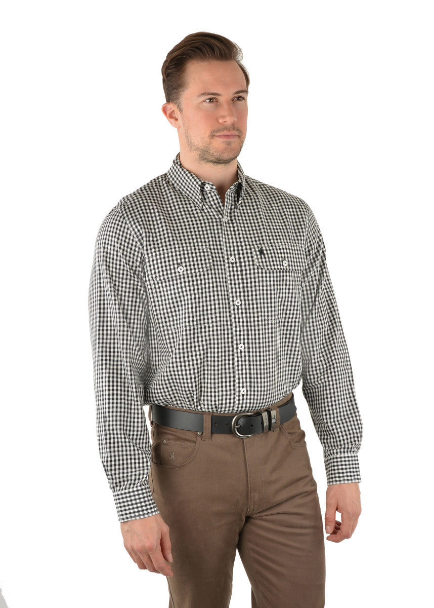 Cordillio Wool Blend Check 2 Pocket Long Sleeve Shirt