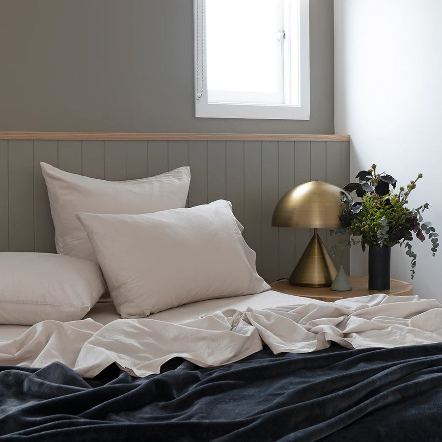 Temple Organic Sheet Set | Pebble - Bambury - Beechworth Emporium