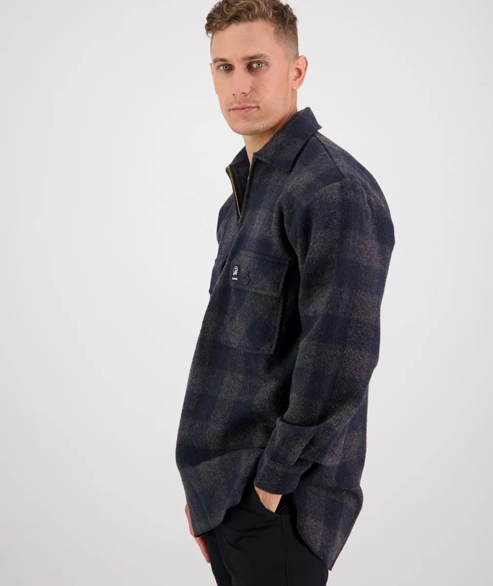 Ranger Wool Bushshirt | Coal Check - Swanndri - Beechworth Emporium