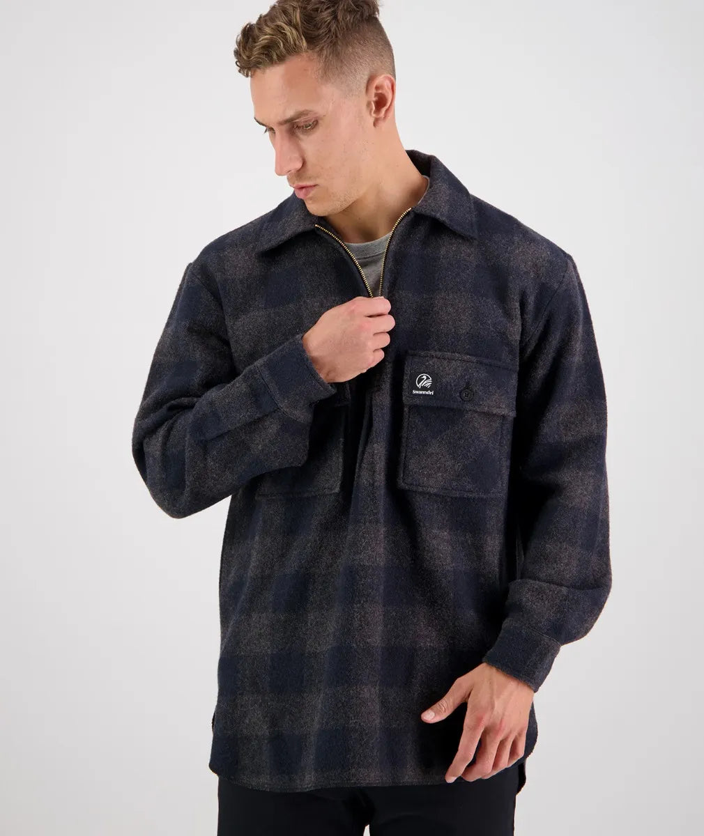 Ranger Wool Bushshirt | Coal Check - Swanndri - Beechworth Emporium